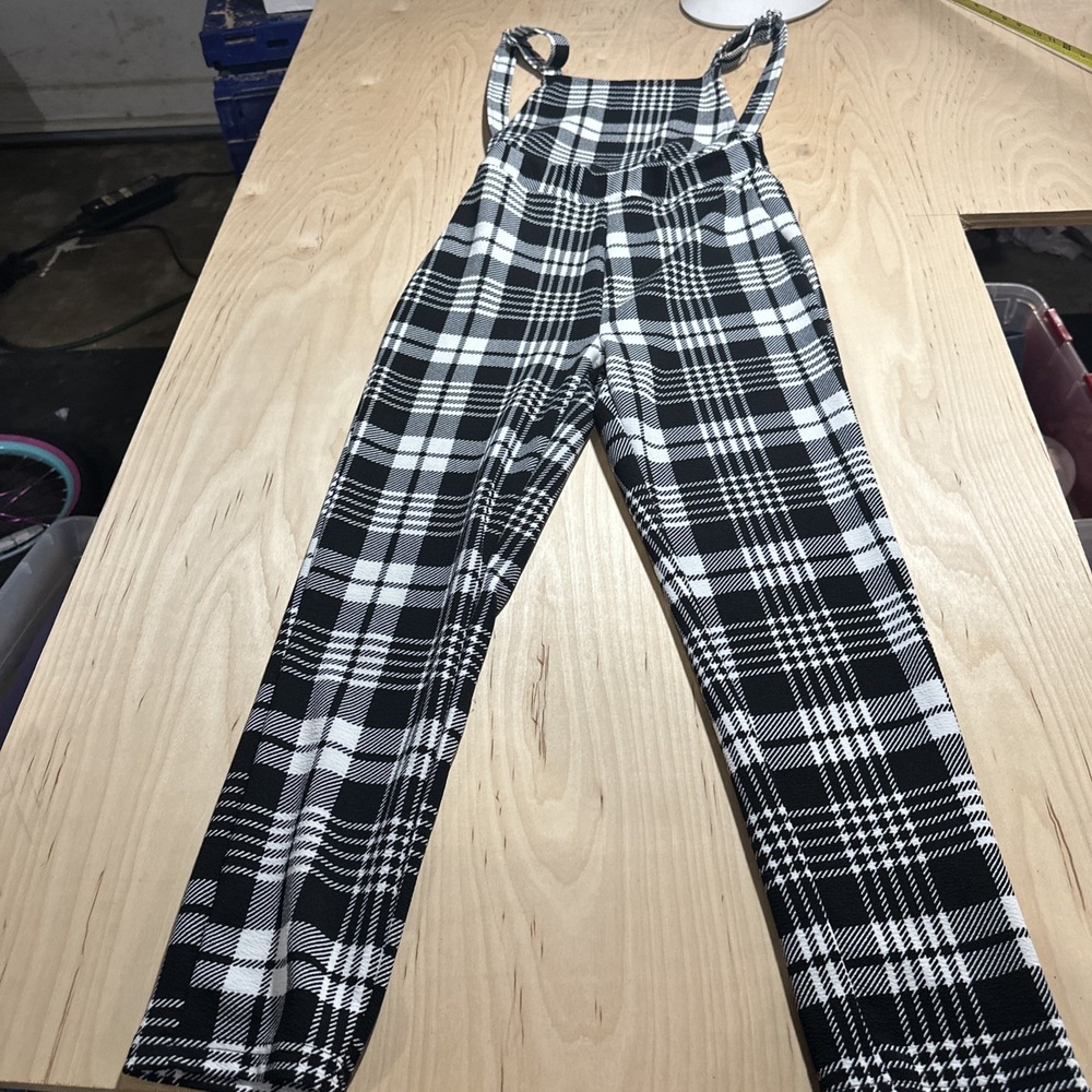 SHEIN Women's Plaid Jumpsuit Overalls Size Small Polyester And Spandex